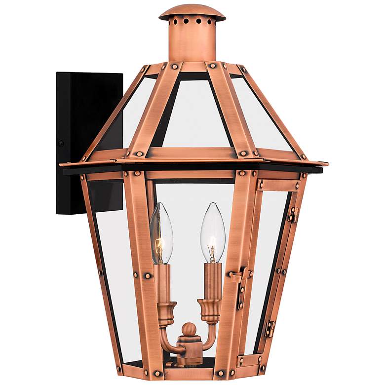 Image 3 Quoizel Burdett 18 1/4 inch High Aged Copper Outdoor Wall Light
