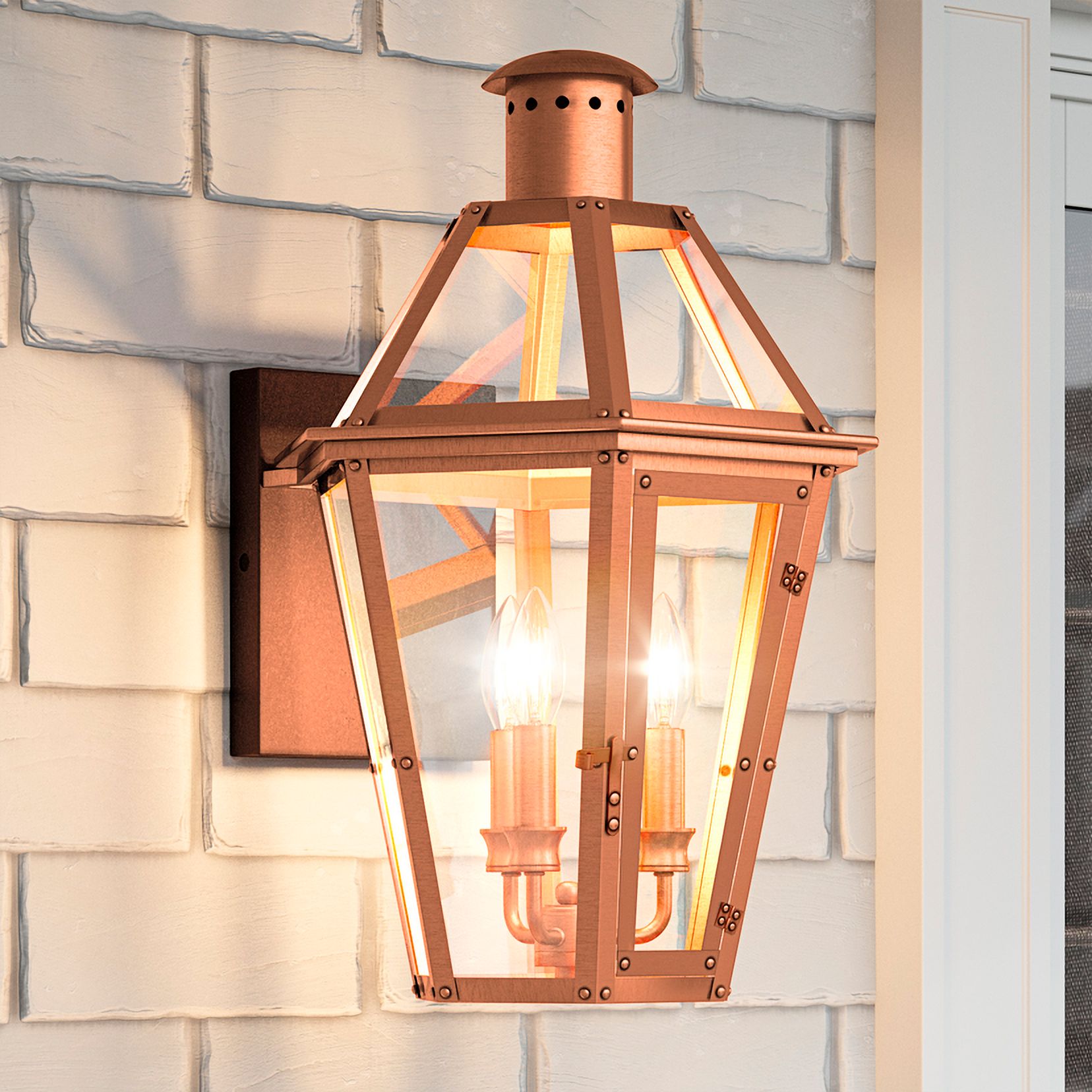 copper exterior lights