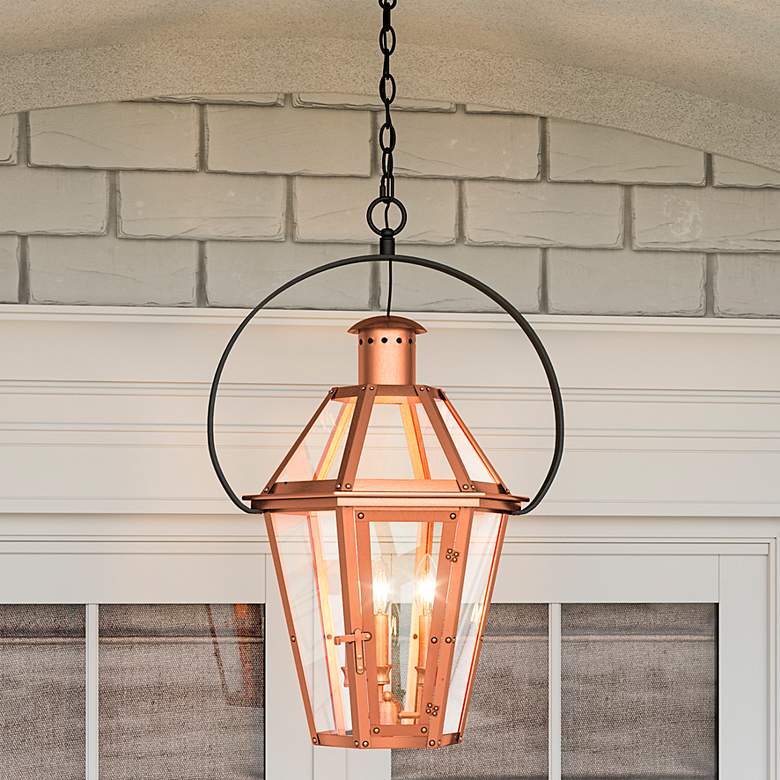 Image 2 Quoizel Burdett 24 1/4 inch High Aged Copper Outdoor Hanging Light