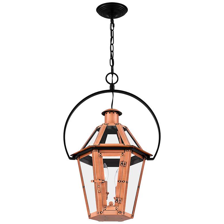 Image 4 Quoizel Burdett 24 1/4" High Aged Copper Outdoor Pendant Light more views
