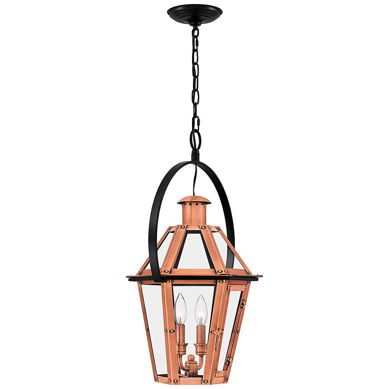 Image 5 Quoizel Burdett 24 1/4 inch High Aged Copper Outdoor Pendant Light more views
