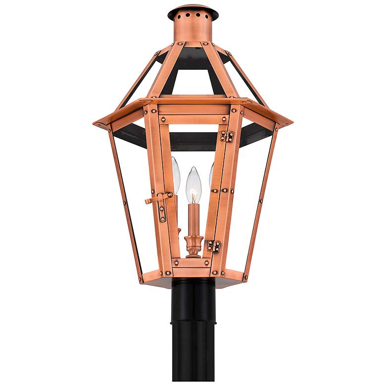 Image 5 Quoizel Burdett 24 3/4" High Aged Copper Outdoor Post Mount Light more views