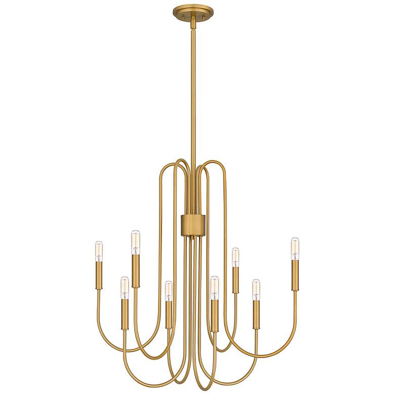 Image 3 Quoizel Cabry 28" Modern Brushed Brass Candelabra 8-Light Chandelier