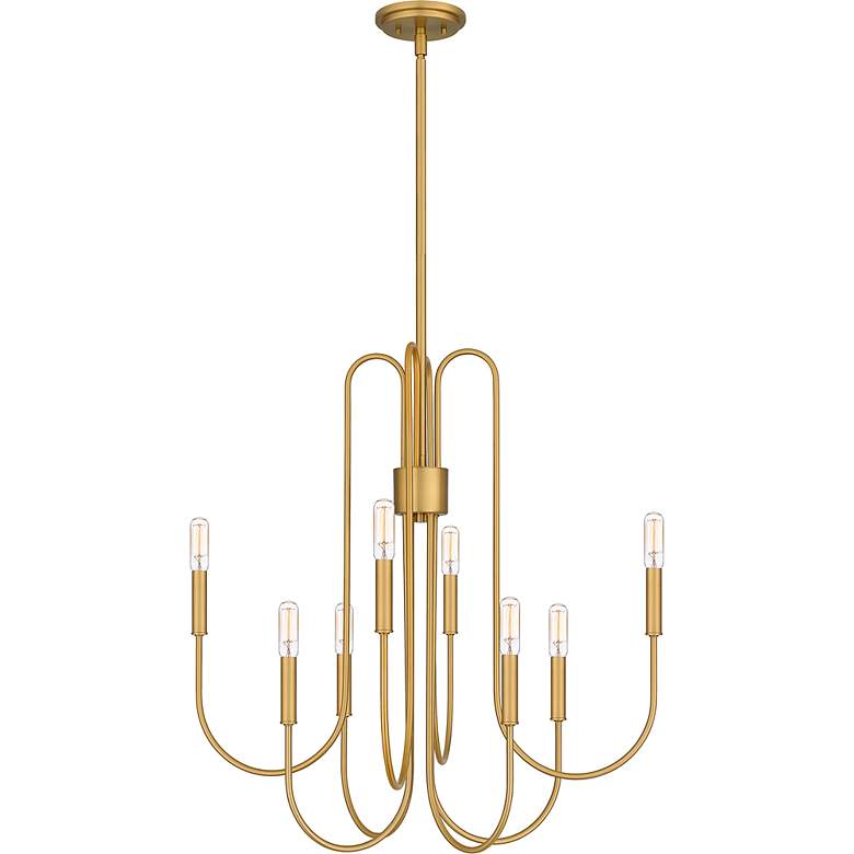 Image 5 Quoizel Cabry 28" Modern Brushed Brass Candelabra 8-Light Chandelier more views