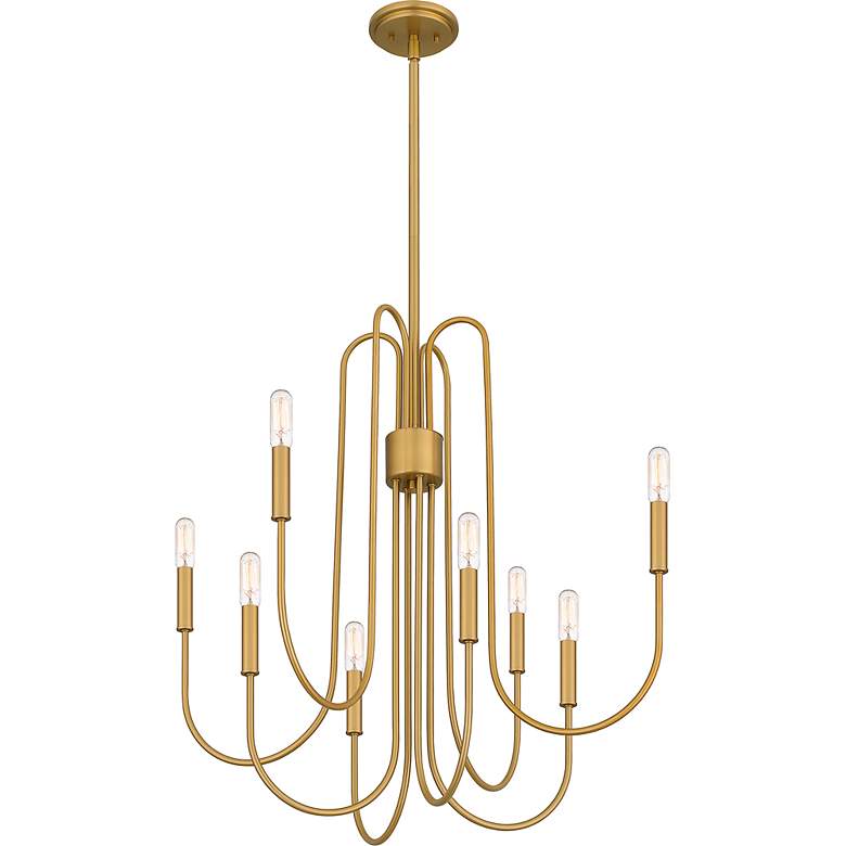 Image 6 Quoizel Cabry 28" Modern Brushed Brass Candelabra 8-Light Chandelier more views