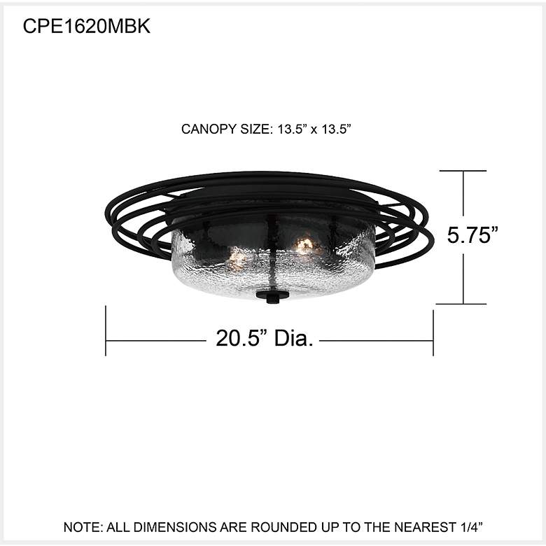 Image 6 Quoizel Calliope 20 1/2" Wide Matte Black Ceiling Light more views