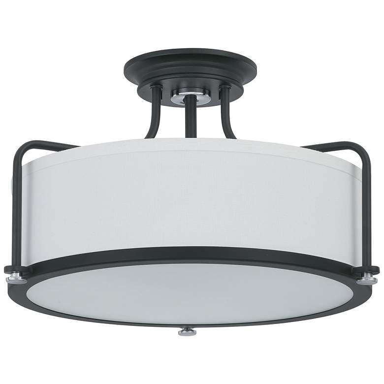 Image 2 Quoizel Calvary 17 1/2" Wide Earth Black Drum Ceiling Light