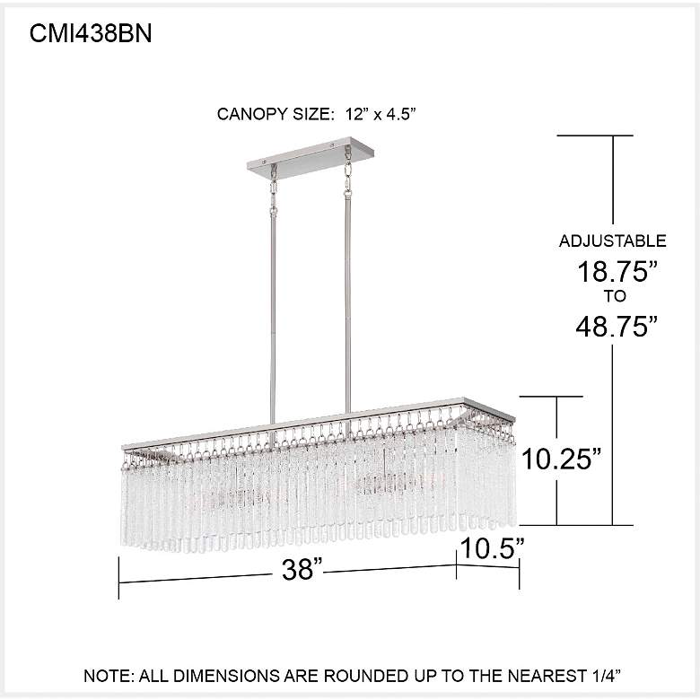 Image 7 Quoizel Camilla 38" Wide Brushed Nickel Linear Pendant more views