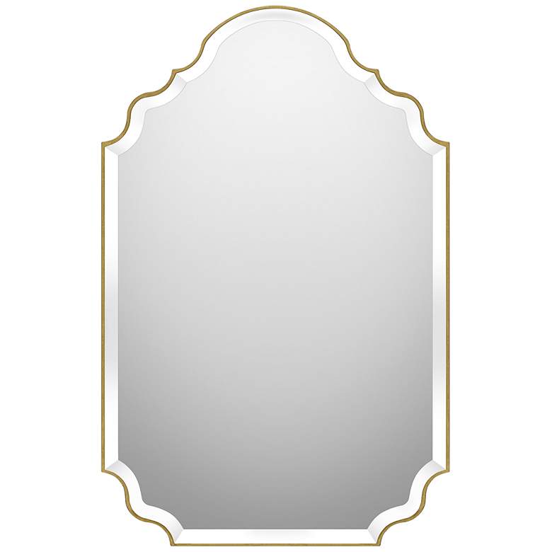 Image 1 Quoizel Camille 36.5" x 23.5" Gold Arch Top Wall Mirror