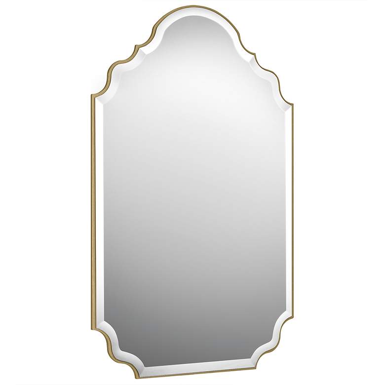 Image 2 Quoizel Camille 36.5" x 23.5" Gold Arch Top Wall Mirror more views
