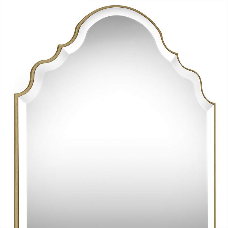 Image 4 Quoizel Camille 36.5" x 23.5" Gold Arch Top Wall Mirror more views