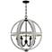 Quoizel Carlisle 28" Wide Gray Ash 6-Light Foyer Pendant