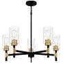 Quoizel Carly 28" Wide 5-Light Matte Black and Glass Modern Chandelier