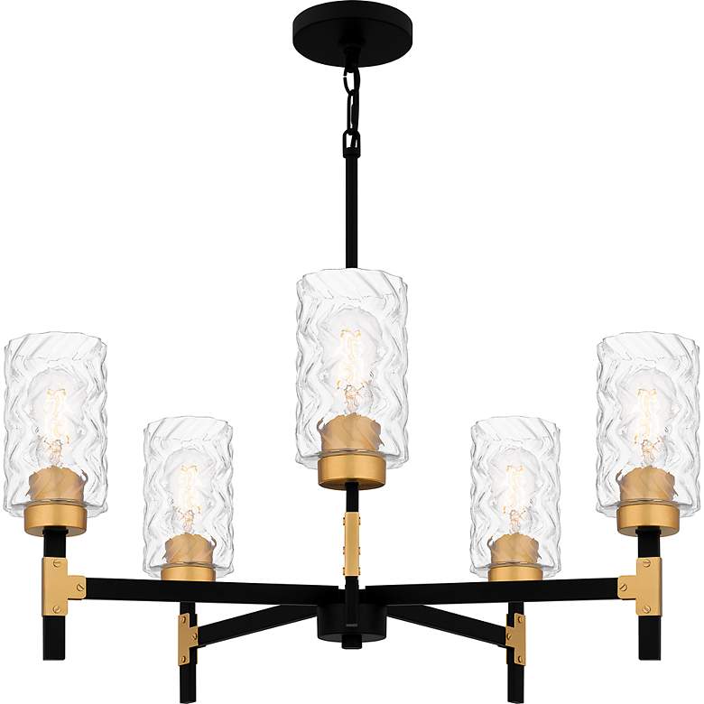 Image 3 Quoizel Carly 28" Wide Matte Black 5-Light Chandelier more views