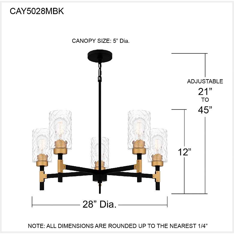 Image 7 Quoizel Carly 28" Wide Matte Black 5-Light Chandelier more views