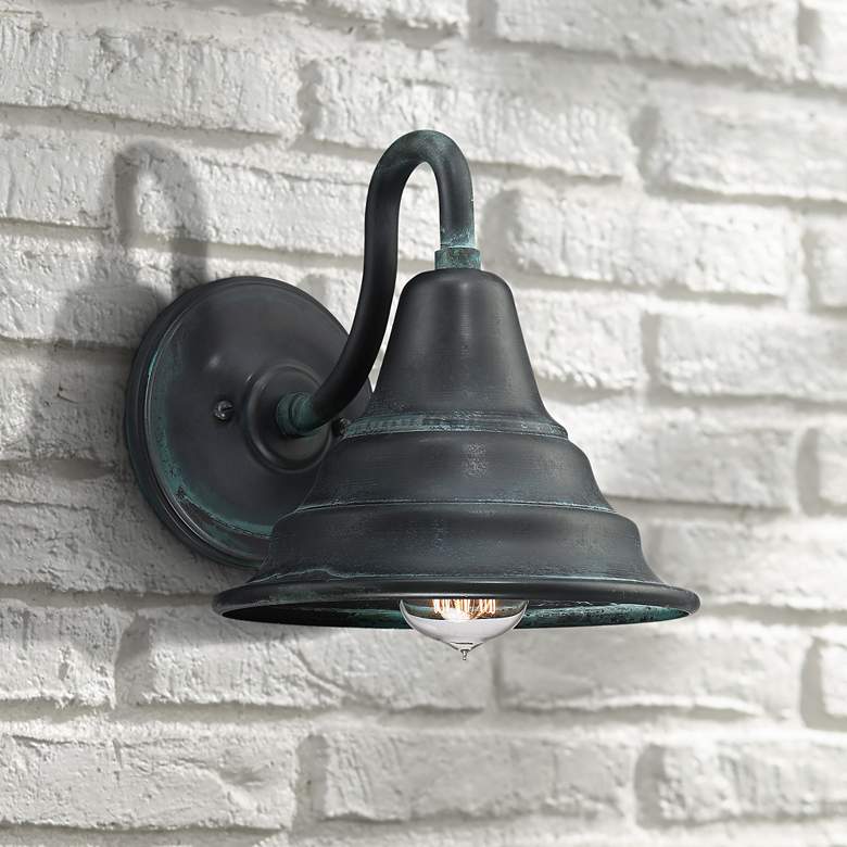 Image 1 Quoizel Carmel 8 3/4" High Aged Verde Outdoor Wall Light