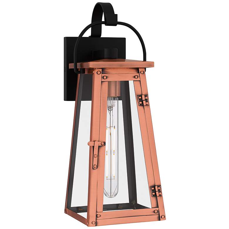 Image 1 Quoizel Carolina 16 1/2" High Aged Copper Outdoor Wall Light