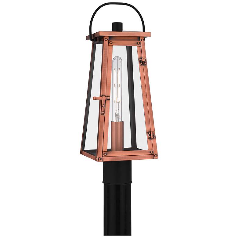 Image 1 Quoizel Carolina 20 1/2" High Aged Copper Outdoor Post Light