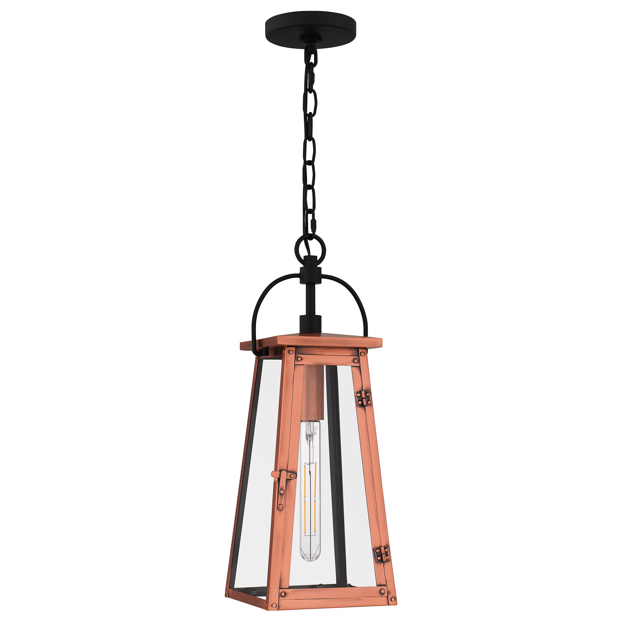 Thumbnail2 of Quoizel Carolina 7" Wide Aged Copper Mini Lantern Pendant more views