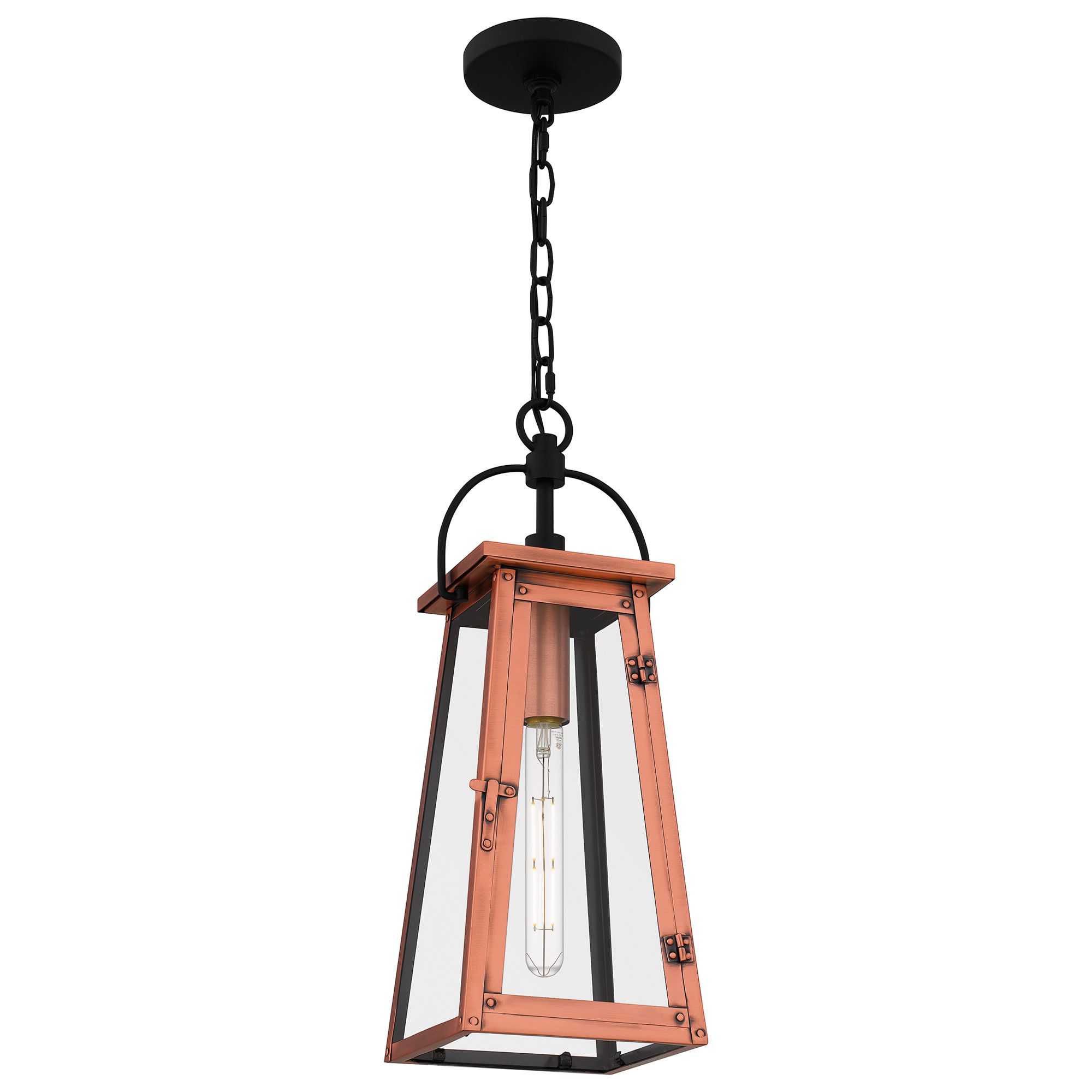 Thumbnail4 of Quoizel Carolina 7" Wide Aged Copper Mini Lantern Pendant more views