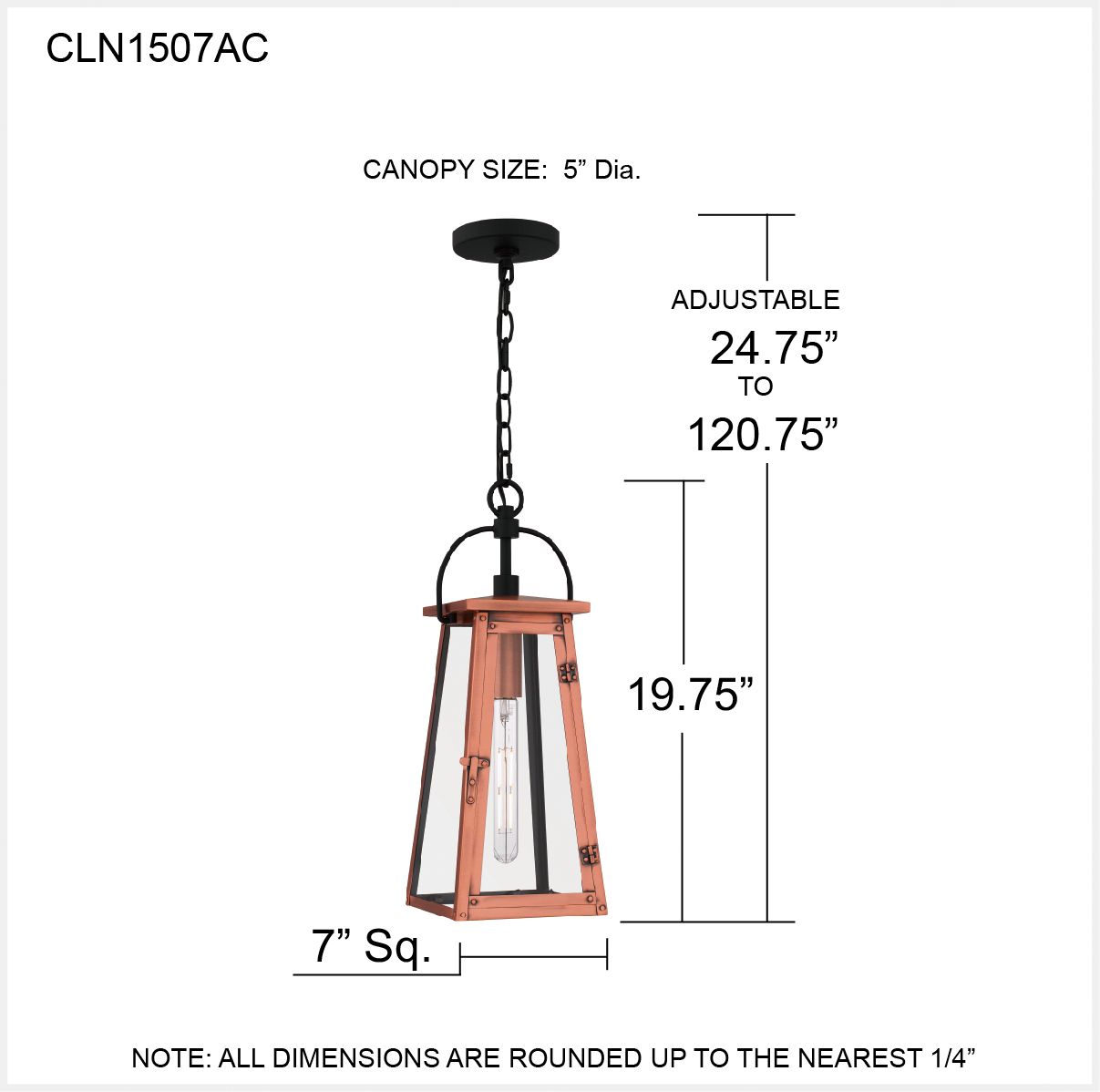 Quoizel Carolina 7" Wide Aged Copper Mini Lantern Pendant