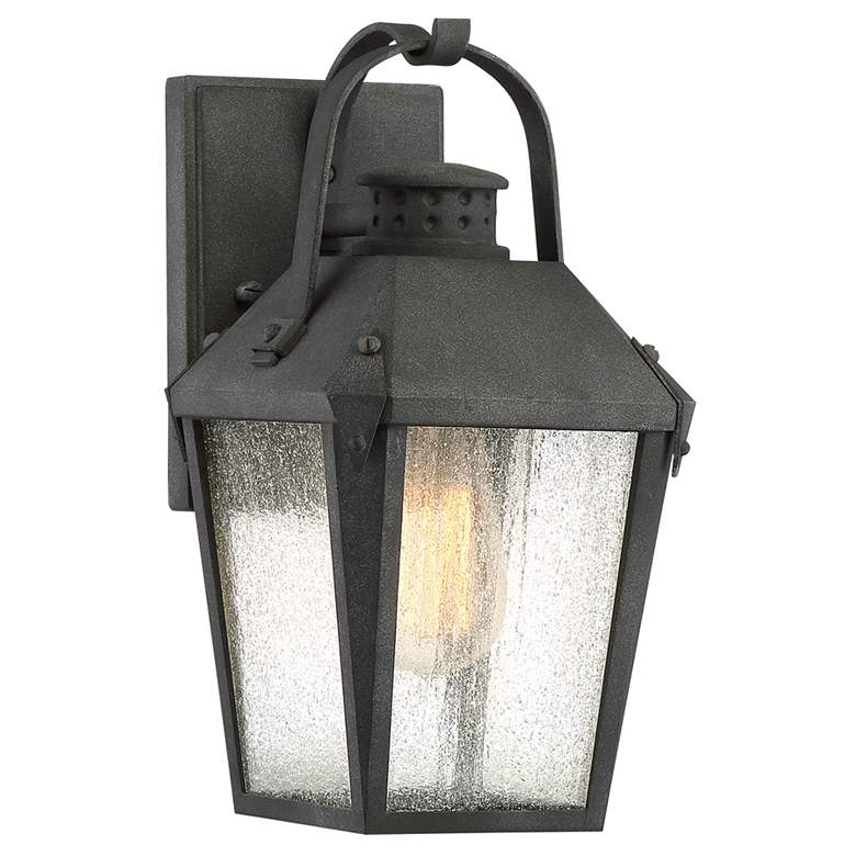 Image 1 Quoizel Carriage 11 1/2 inchH Mottled Black Outdoor Wall Light