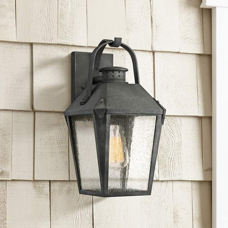 Image 1 Quoizel Carriage 15 inch High Mottled Black Outdoor Wall Light