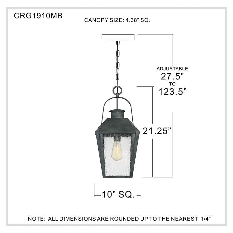 Image 7 Quoizel Carriage 21 1/4" High Black Outdoor Hanging Light more views