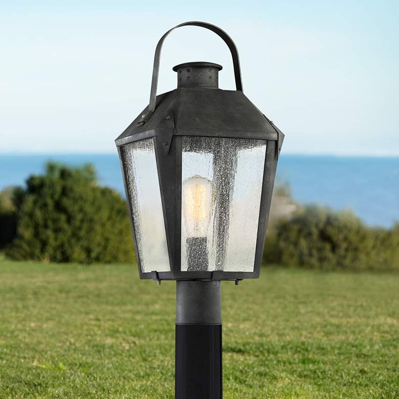 Image 1 Quoizel Carriage 21 3/4 inchH Mottled Black Outdoor Post Light