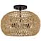Quoizel Casablanca 16" Wide Bronze Natural Rope 3-Light Ceiling Light