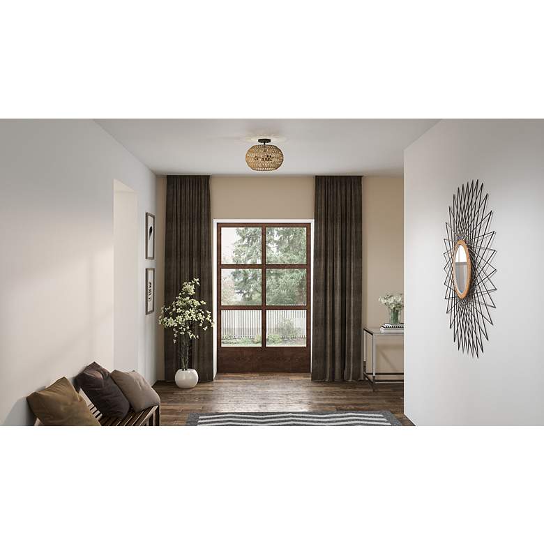 Image 4 Quoizel Casablanca 16" Wide Bronze Natural Rope 3-Light Ceiling Light more views