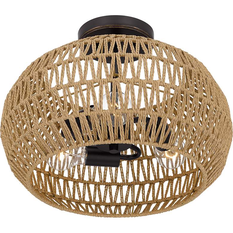 Image 6 Quoizel Casablanca 16" Wide Bronze Natural Rope 3-Light Ceiling Light more views