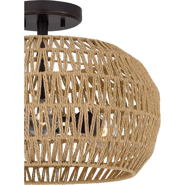 Image 7 Quoizel Casablanca 16" Wide Bronze Natural Rope 3-Light Ceiling Light more views
