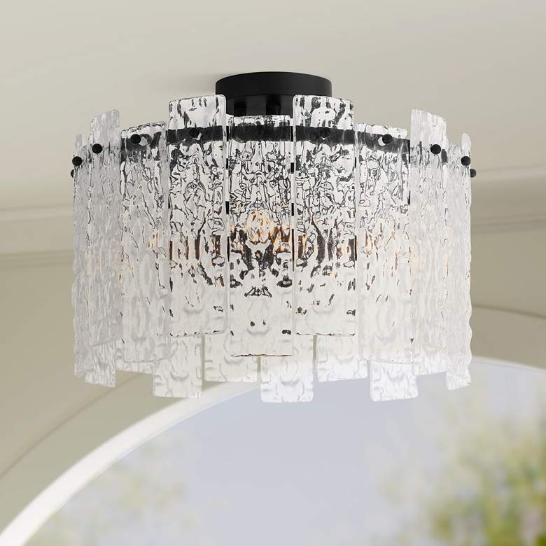 Image 1 Quoizel Caspian 16 1/2" Wide Matte Black Ceiling Light