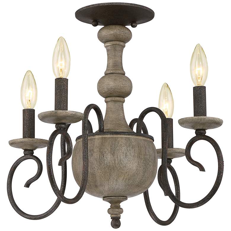 Image 2 Quoizel Castile 18 inch Wide Rustic Black Ceiling Light