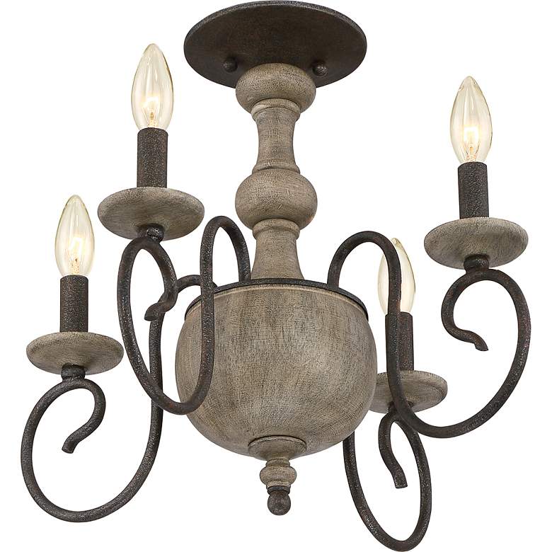 Image 3 Quoizel Castile 18" Wide Rustic Black Ceiling Light more views