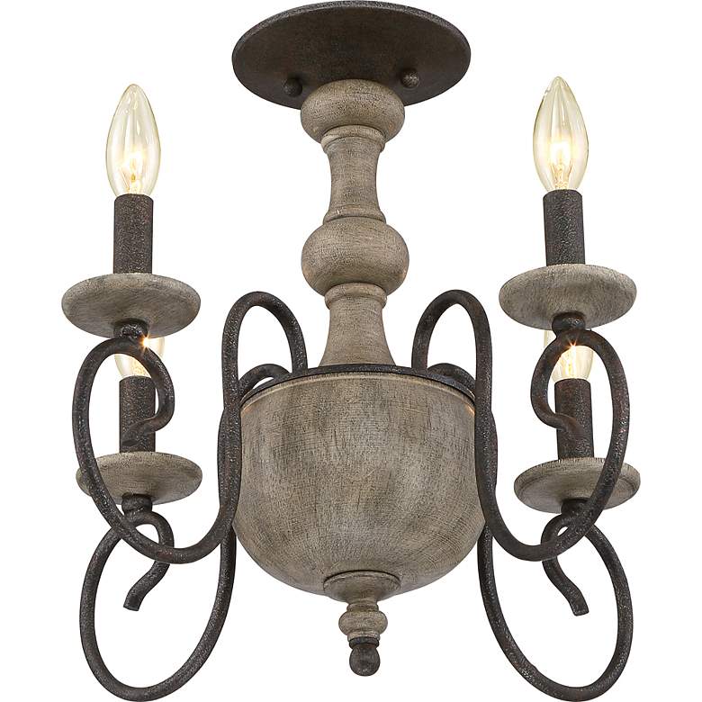 Image 4 Quoizel Castile 18" Wide Rustic Black Ceiling Light more views