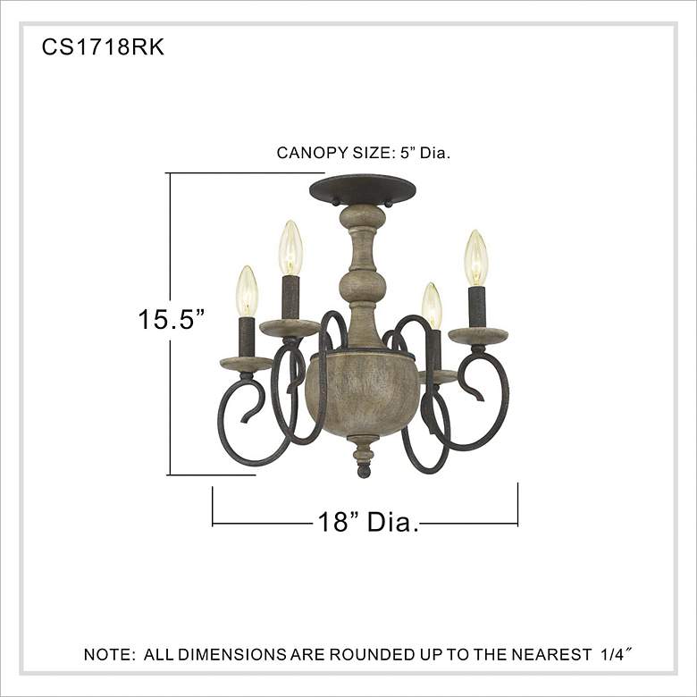 Image 6 Quoizel Castile 18" Wide Rustic Black Ceiling Light more views