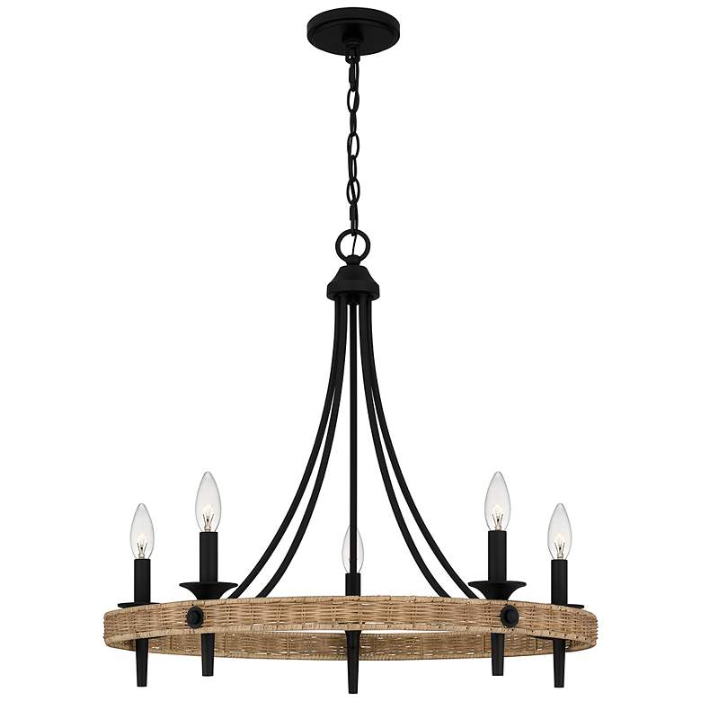 Image 2 Quoizel Catania 26" Wide Matte Black 5-Light Chandelier
