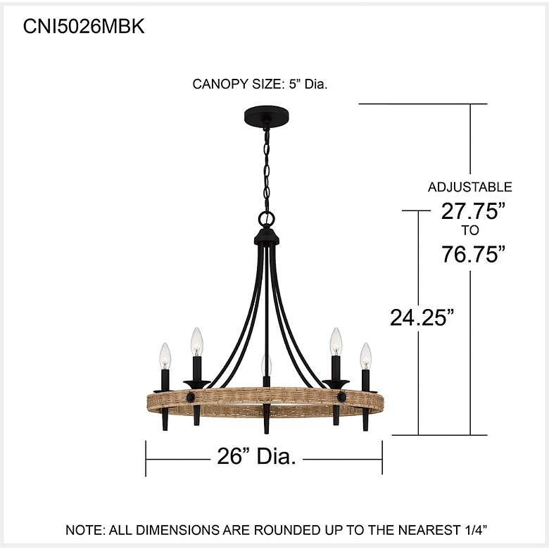 Image 7 Quoizel Catania 26" Wide Matte Black 5-Light Chandelier more views