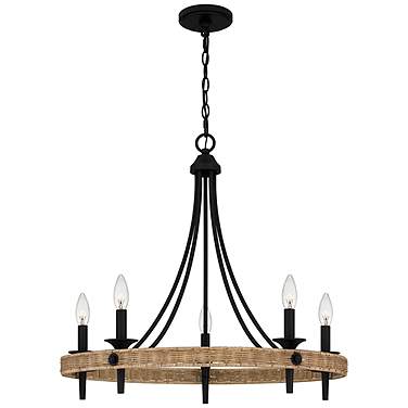 Quoizel Catania 26" Wide Matte Black 5-Light Chandelier