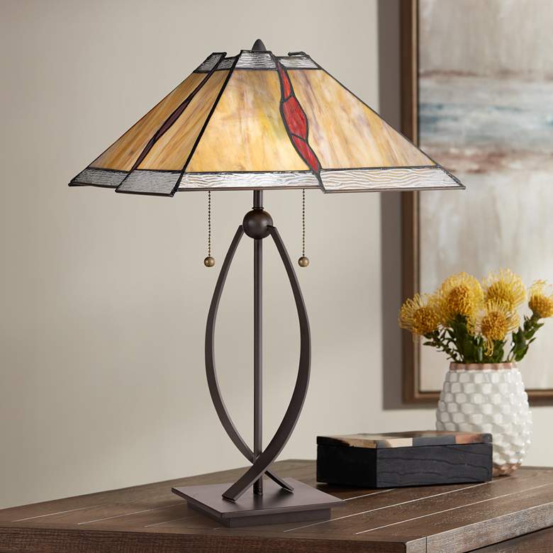 Image 1 Quoizel Cavern Western Bronze Accent Table Lamp