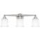 Quoizel Cecilia 24" Wide Brushed Nickel 3-Light Bath Light