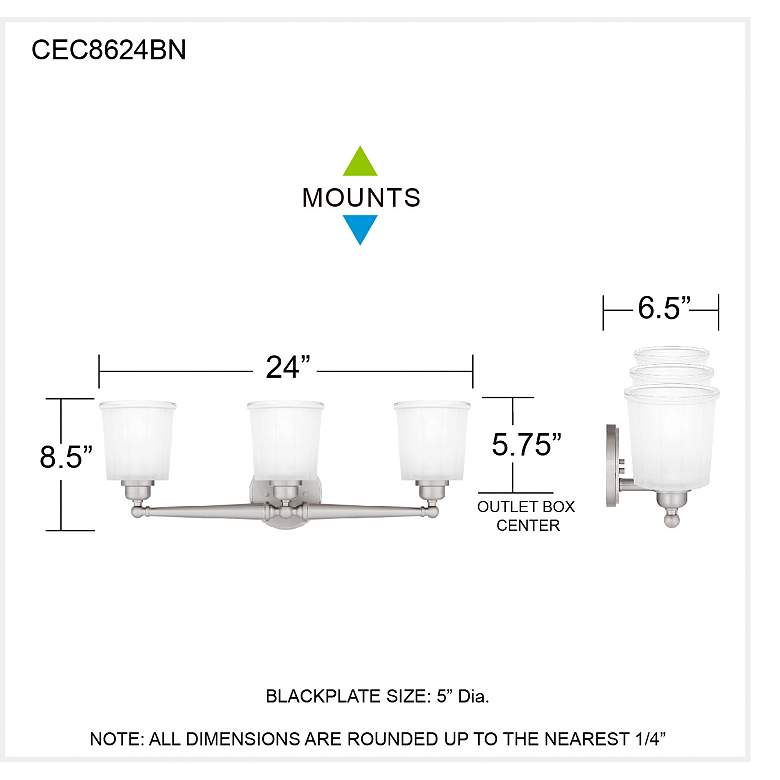 Image 6 Quoizel Cecilia 24" Wide Brushed Nickel 3-Light Bath Light more views