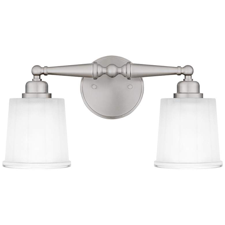 Image 2 Quoizel Cecilia 8 1/2"H Brushed Nickel 2-Light Wall Sconce