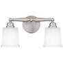 2_Quoizel Cecilia 8 1/2"H Brushed Nickel 2-Light Wall Sconce