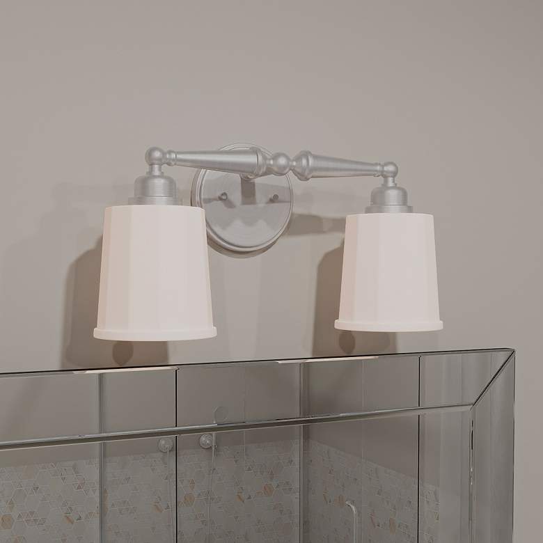 Image 1 Quoizel Cecilia 8 1/2"H Brushed Nickel 2-Light Wall Sconce