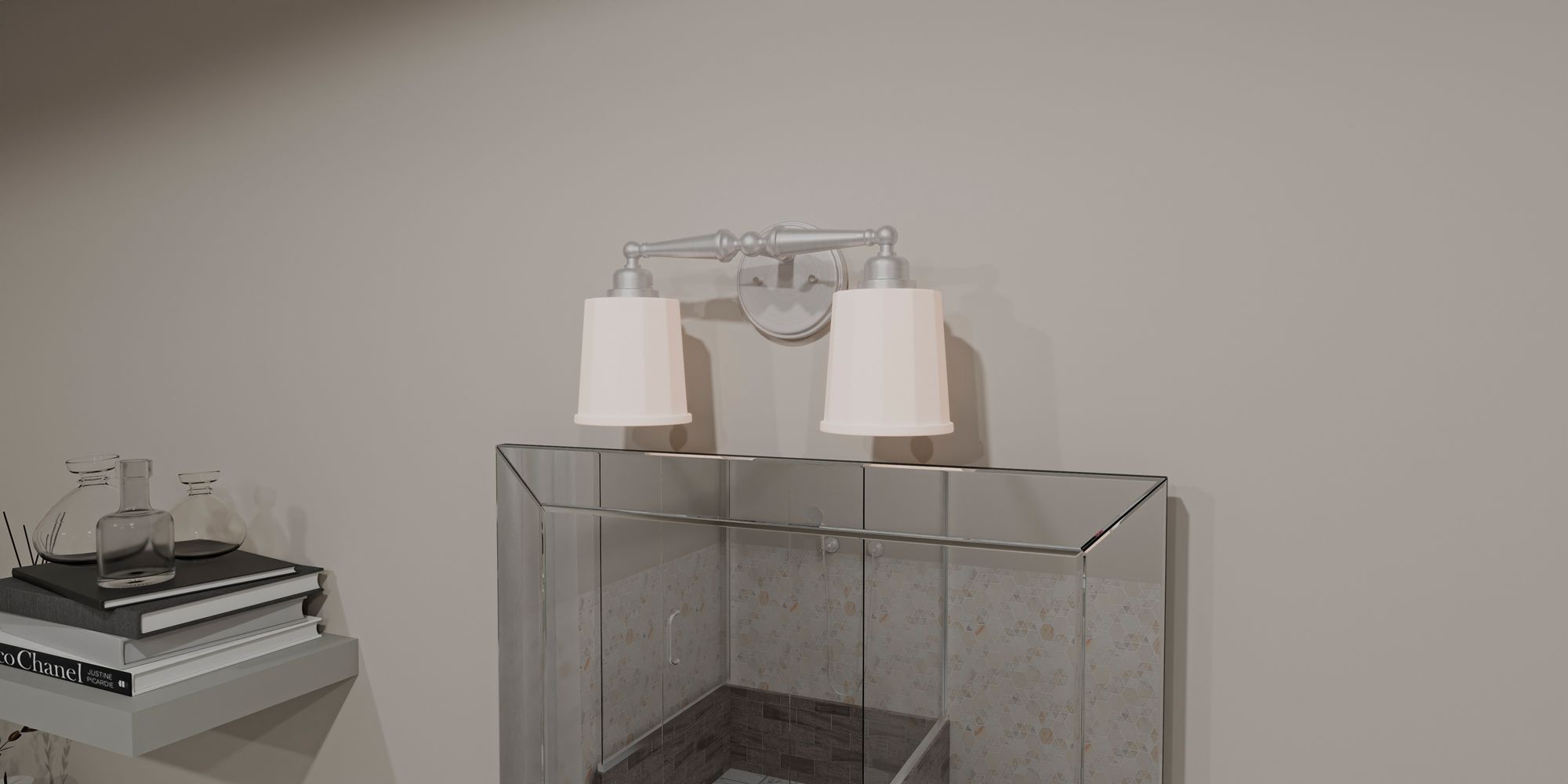 Quoizel Cecilia 8 1/2"H Brushed Nickel 2-Light Wall Sconce