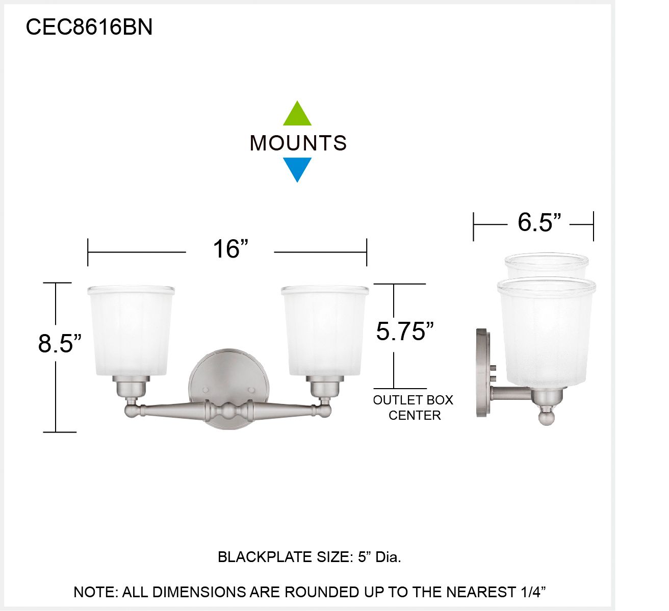 Quoizel Cecilia 8 1/2"H Brushed Nickel 2-Light Wall Sconce