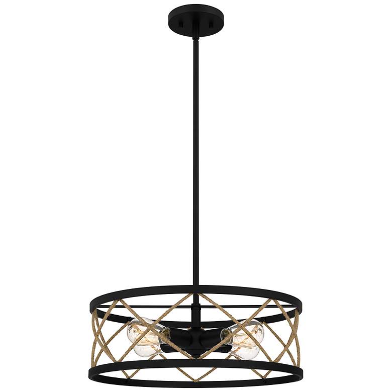 Image 2 Quoizel Cedar Park 18" Wide Matte Black 4-Light Pendant